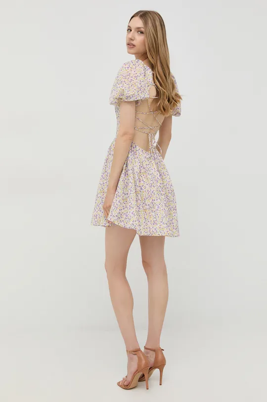 Bardot sukienka bawełniana fioletowy