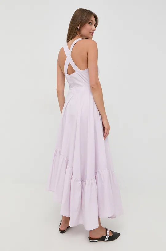 Βαμβακερό φόρεμα Bardot μωβ