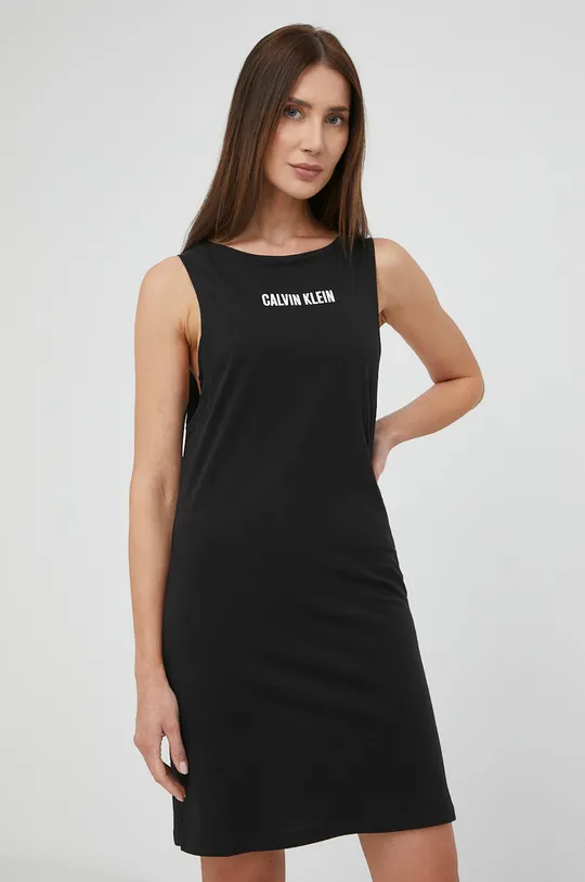 czarny Calvin Klein sukienka plażowa bawełniana Damski