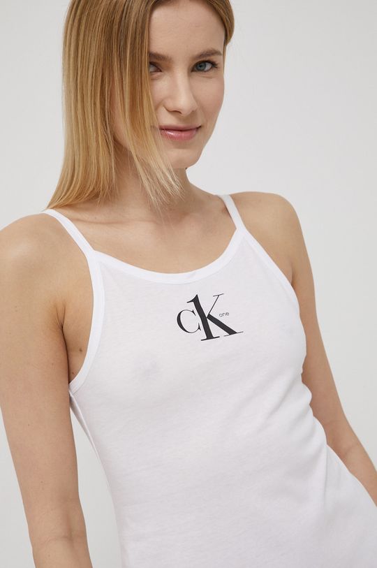 biały Calvin Klein sukienka plażowa bawełniana CK One