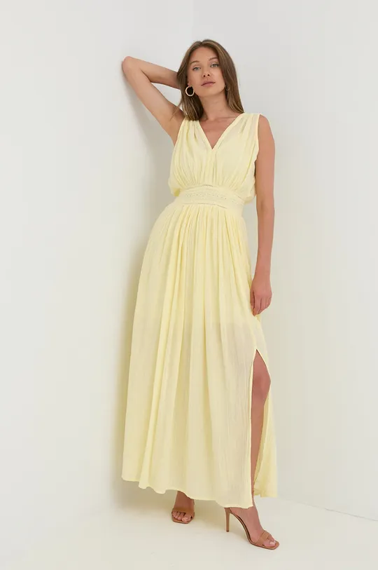 κίτρινο Βαμβακερό φόρεμα Morgan Γυναικεία