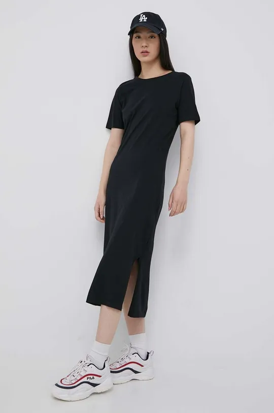 Βαμβακερό φόρεμα Brave Soul μαύρο