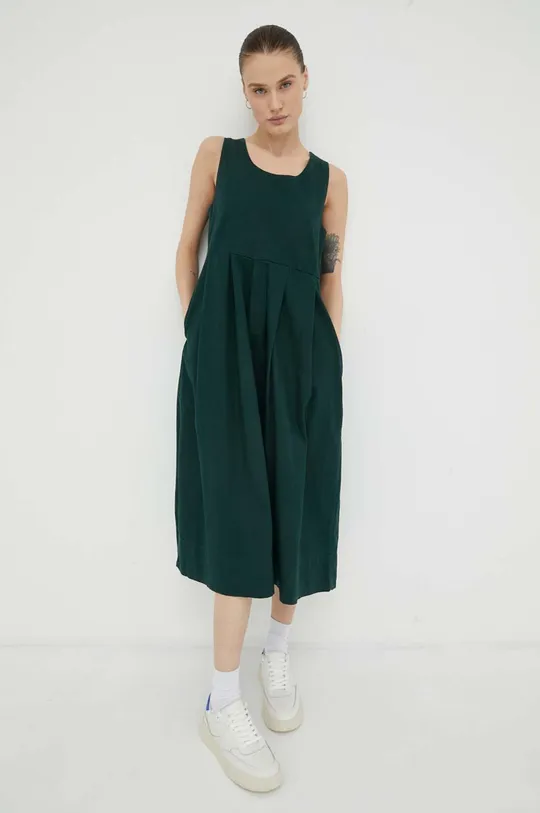 Λινό φόρεμα Deus Ex Machina πράσινο