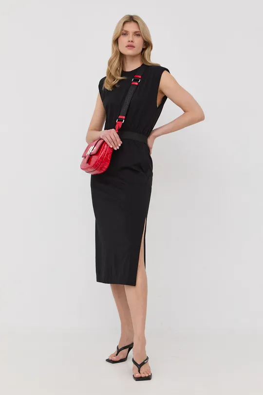 czarny Karl Lagerfeld sukienka bawełniana 221W1351 Damski