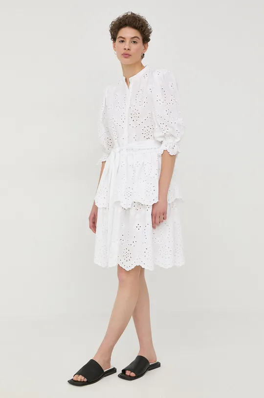 Pamučna haljina Bruuns Bazaar bijela