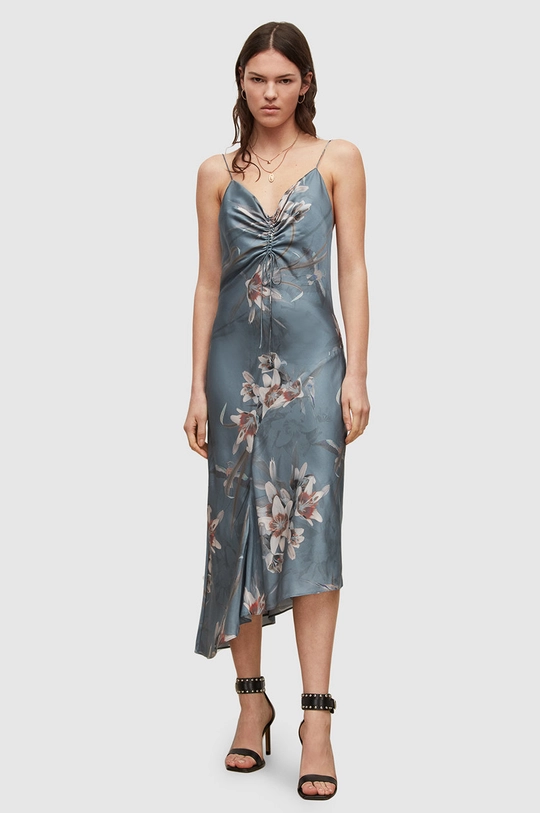 AllSaints sukienka ALEXIA KUROYURI DRES 35 % Jedwab, 65 % Wiskoza