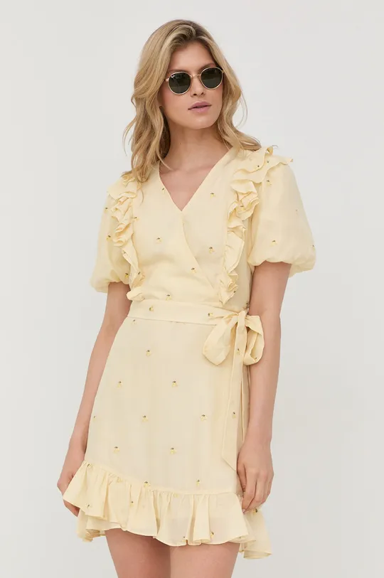 κίτρινο Φόρεμα από συνδιασμό μεταξιού Miss Sixty Γυναικεία