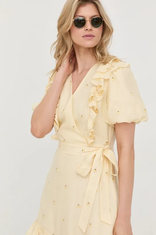 κίτρινο Φόρεμα από συνδιασμό μεταξιού Miss Sixty