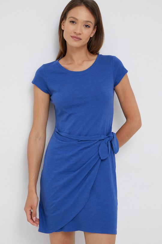 modrá Bavlněné šaty Lauren Ralph Lauren Dámský