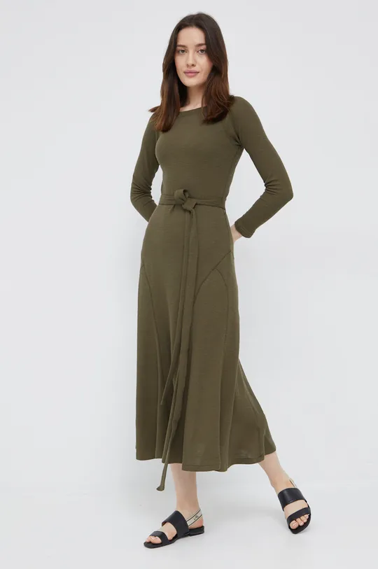 πράσινο Βαμβακερό φόρεμα Polo Ralph Lauren Γυναικεία