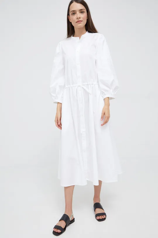 Βαμβακερό φόρεμα Polo Ralph Lauren λευκό