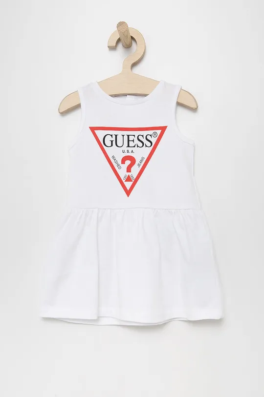 белый Хлопковое детское платье Guess Для девочек