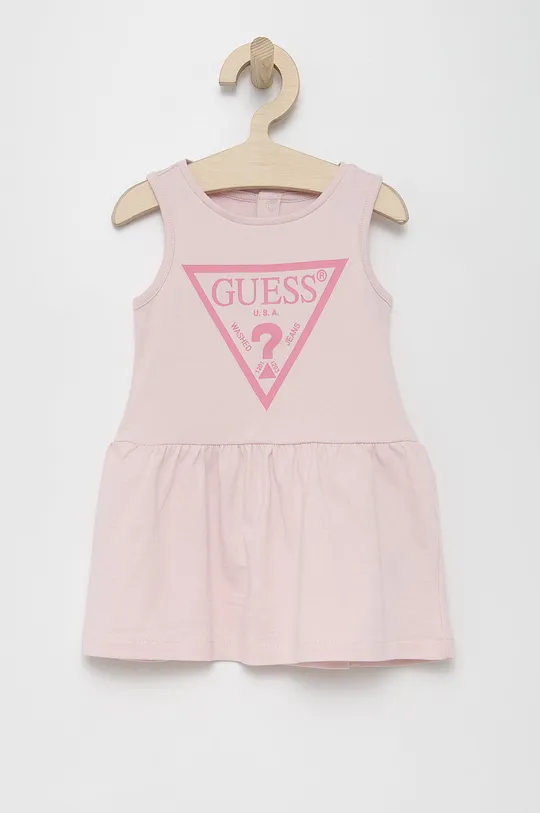 różowy Guess Sukienka bawełniana dziecięca Dziewczęcy