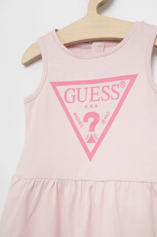 ružová Dievčenské bavlnené šaty Guess