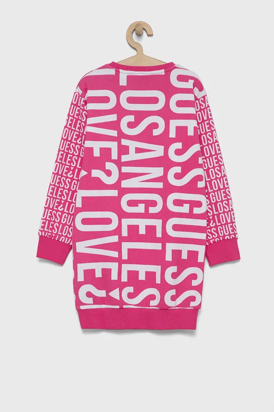 Guess - Παιδικό βαμβακερό φόρεμα ροζ