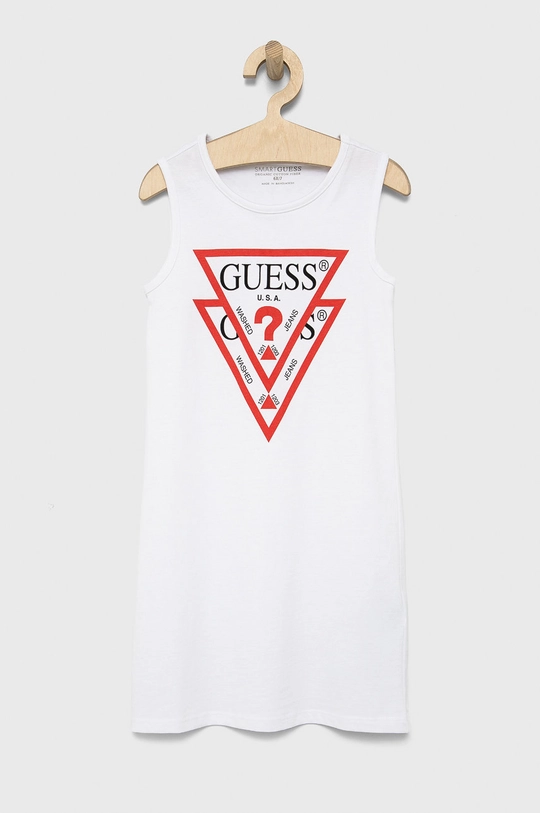 белый Хлопковое детское платье Guess Для девочек