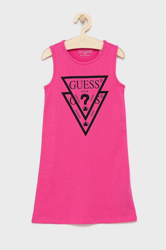 růžová Dětské bavlněné šaty Guess Dívčí