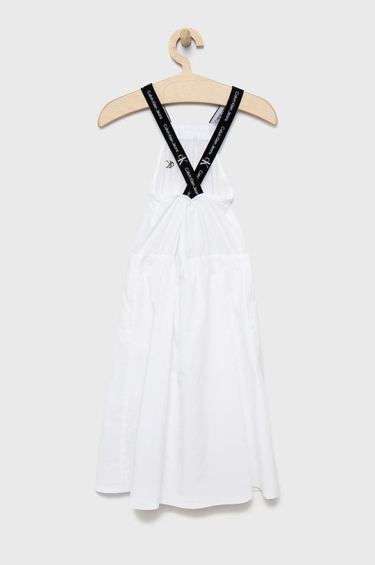Calvin Klein Jeans sukienka bawełniana dziecięca biały