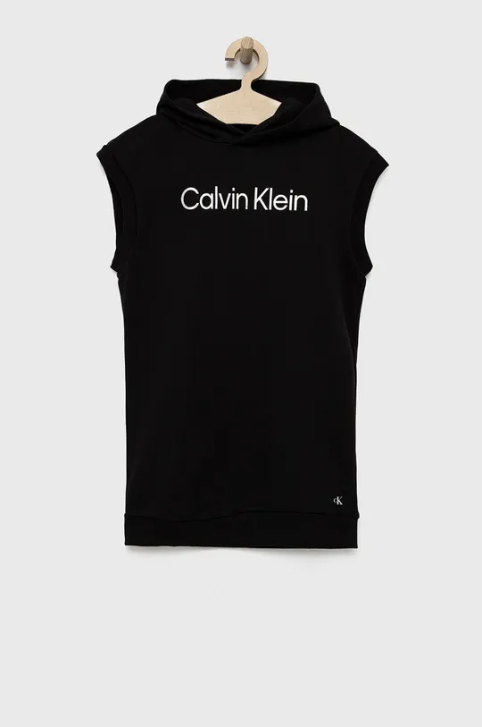 czarny Calvin Klein Jeans sukienka bawełniana dziecięca IG0IG01421.PPYY Dziewczęcy