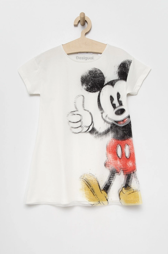 Desigual sukienka bawełniana dziecięca x Disney 22SGVK22 biały