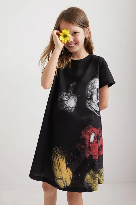 чёрный Хлопковое детское платье Desigual Для девочек