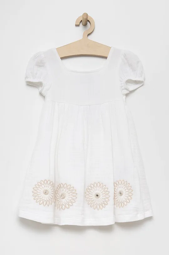 Παιδικό βαμβακερό φόρεμα Desigual λευκό