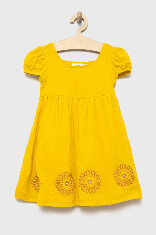 Хлопковое детское платье Desigual жёлтый