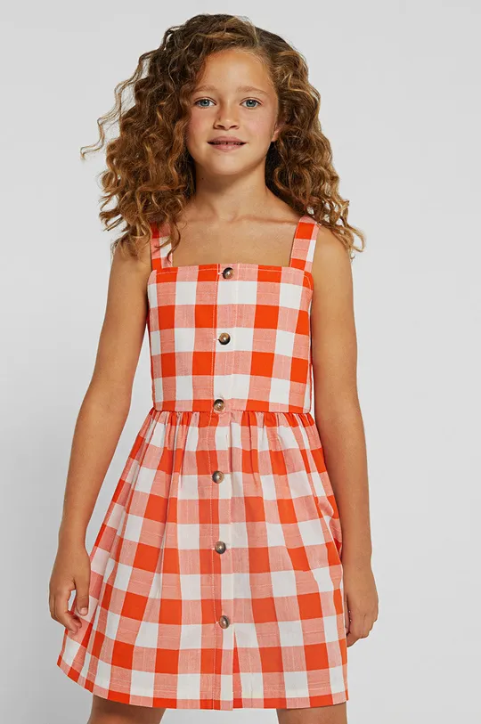 pomarańczowy Mayoral sukienka bawełniana dziecięca Dziewczęcy