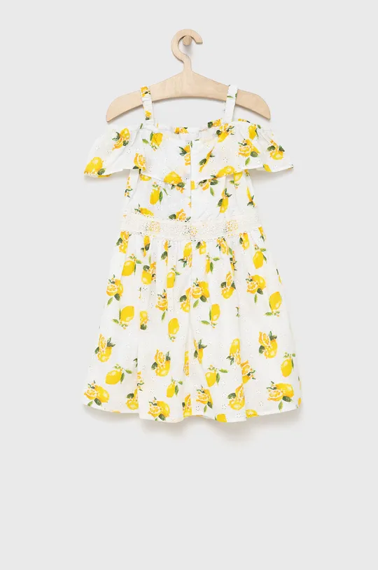 Guess sukienka bawełniana dziecięca żółty