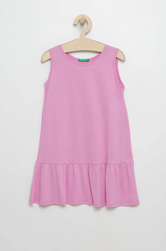 różowy United Colors of Benetton sukienka dziecięca Dziewczęcy