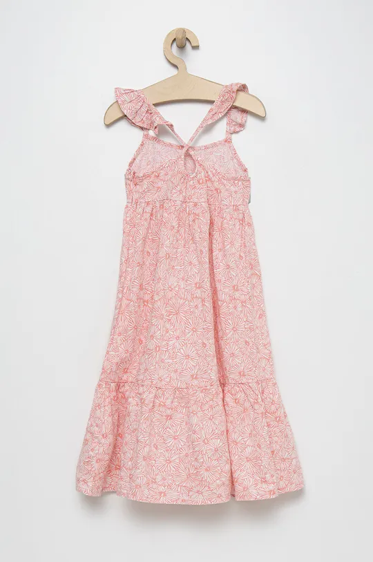 Παιδικό λινό φόρεμα United Colors of Benetton ροζ