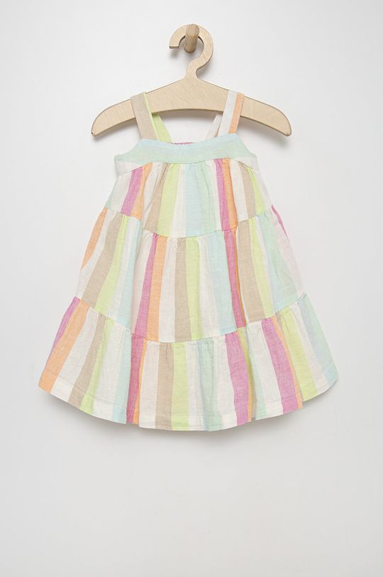vícebarevná Dětské lněné šaty GAP Dívčí