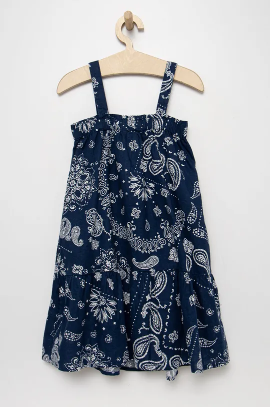 Παιδικό λινό φόρεμα GAP σκούρο μπλε