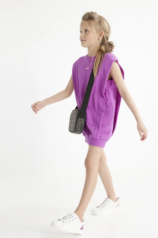 Παιδικό φόρεμα DKNY μωβ