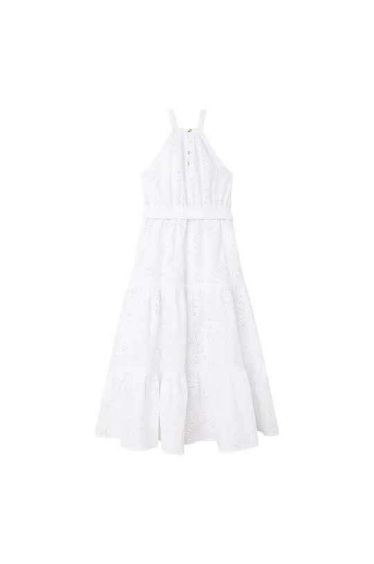 Παιδικό βαμβακερό φόρεμα Michael Kors λευκό