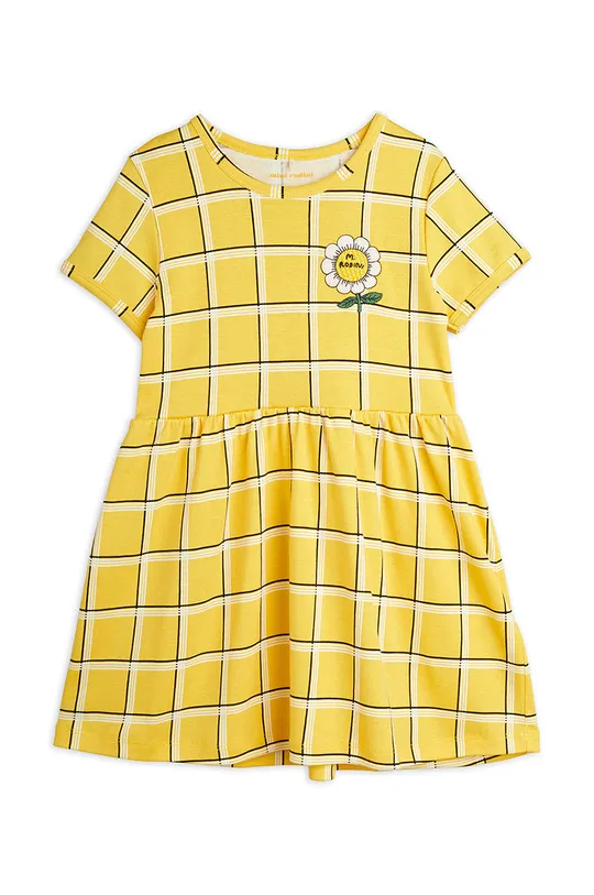 żółty Mini Rodini sukienka bawełniana dziecięca Dziewczęcy