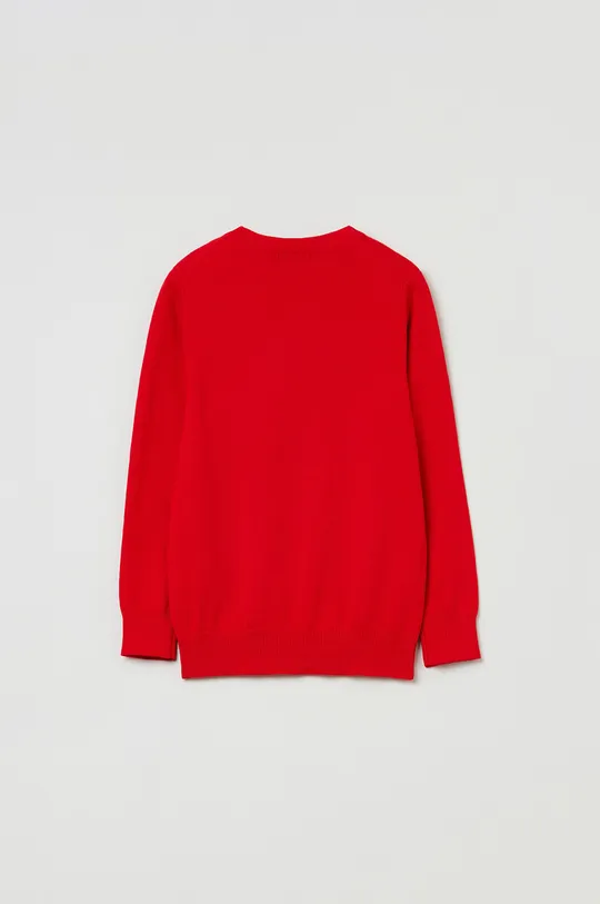 OVS bombažni otroški pulover rdeča