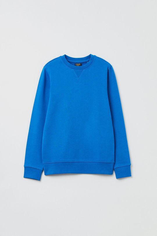 modra OVS bombažni otroški pulover Fantovski