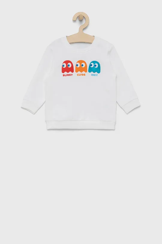 λευκό United Colors of Benetton - Παιδική βαμβακερή μπλούζα x Pac-Man Για αγόρια
