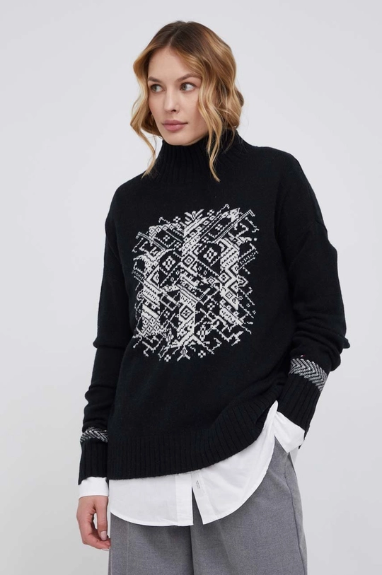 czarny Tommy Hilfiger Sweter wełniany Damski