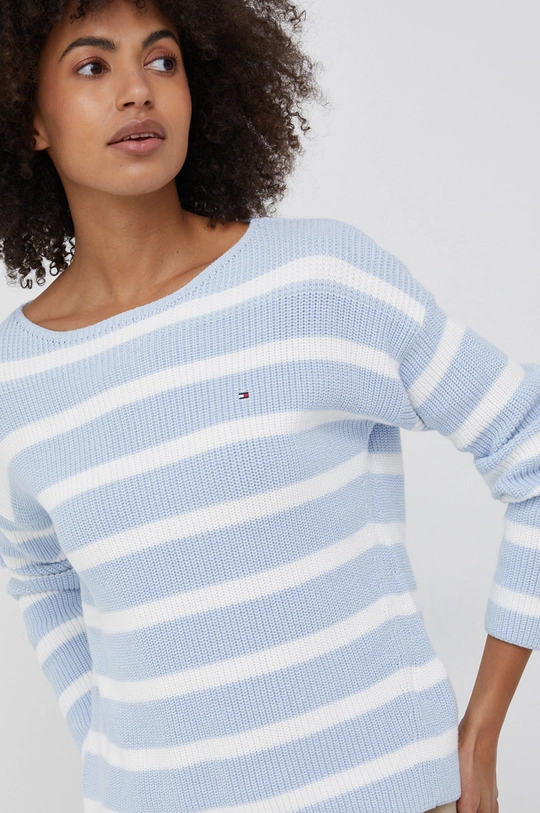 niebieski Tommy Hilfiger sweter bawełniany