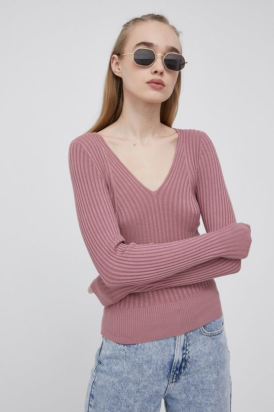 fiołkowo różowy Only sweter