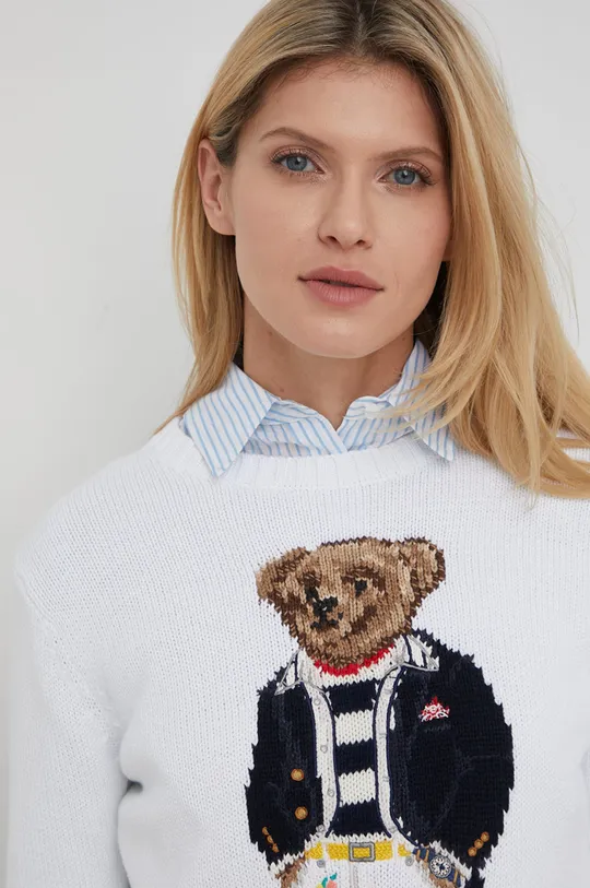 λευκό Βαμβακερό πουλόβερ Polo Ralph Lauren