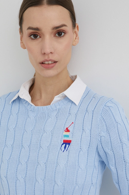 plava Pamučni pulover Polo Ralph Lauren