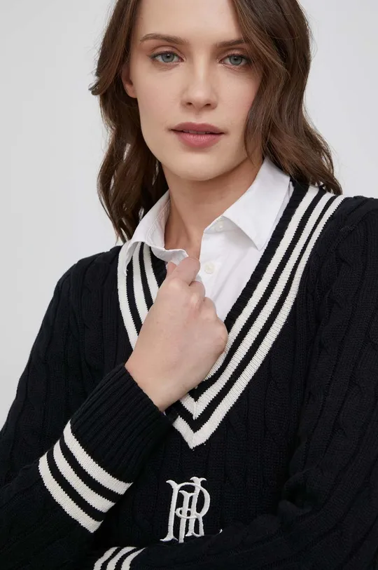 μαύρο Lauren Ralph Lauren - Βαμβακερό πουλόβερ
