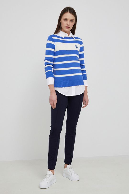 Bavlněný svetr Lauren Ralph Lauren modrá