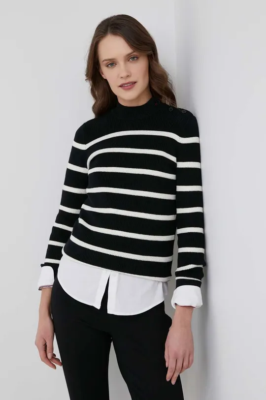 Lauren Ralph Lauren - Βαμβακερό πουλόβερ μαύρο