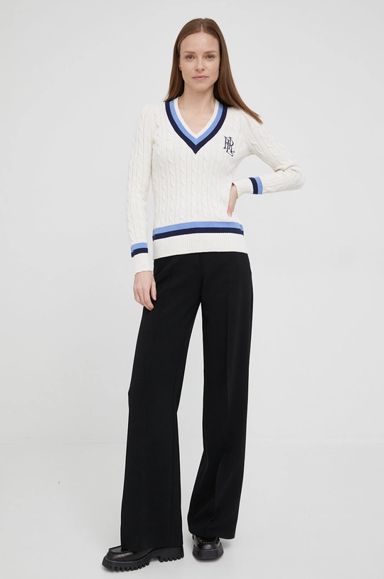 Lauren Ralph Lauren sweter bawełniany 200861964001 beżowy