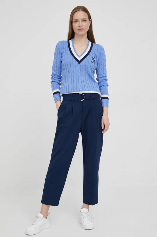 μπλε Βαμβακερό πουλόβερ Lauren Ralph Lauren Γυναικεία