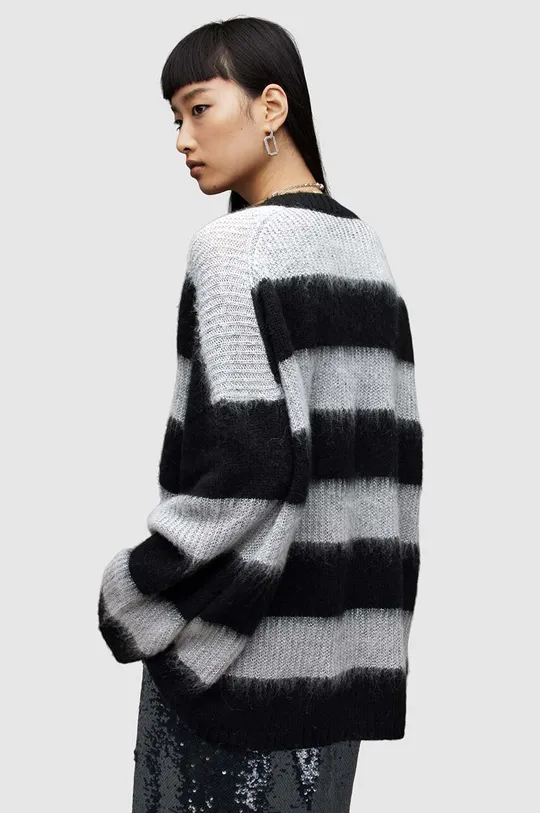 czarny AllSaints sweter z domieszką wełny LOU SPARKLE VNECK
